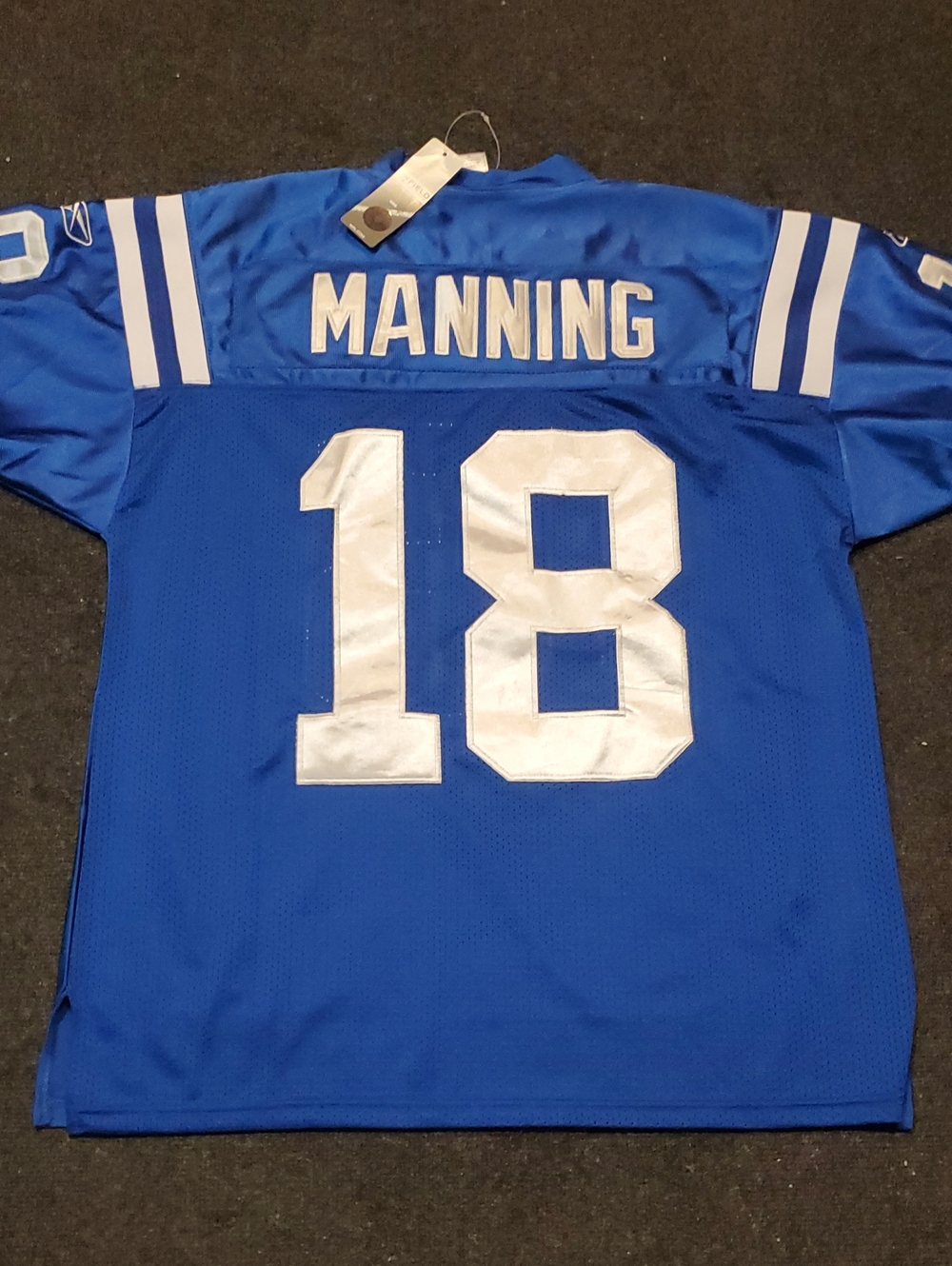NFL Authentic Reebok Indianapolis Colts Peyton Manning Jersey W/captains Patch🏈